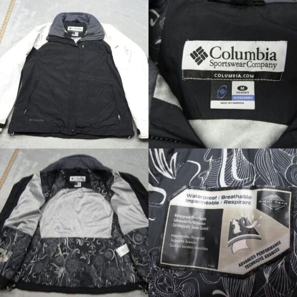 Columbia Jacket Womens Medium Black Waterproof Bugaboo Interchange 3 in 1 Shell